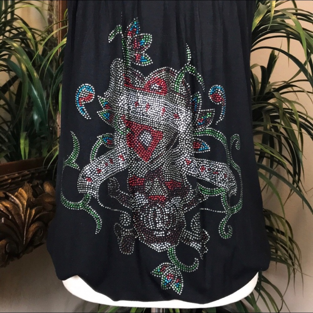 Vintage Ed Hardy Crystal Embellished Blouson Top - Picture 8 of 13